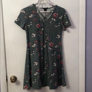 Army Green Floral Dress